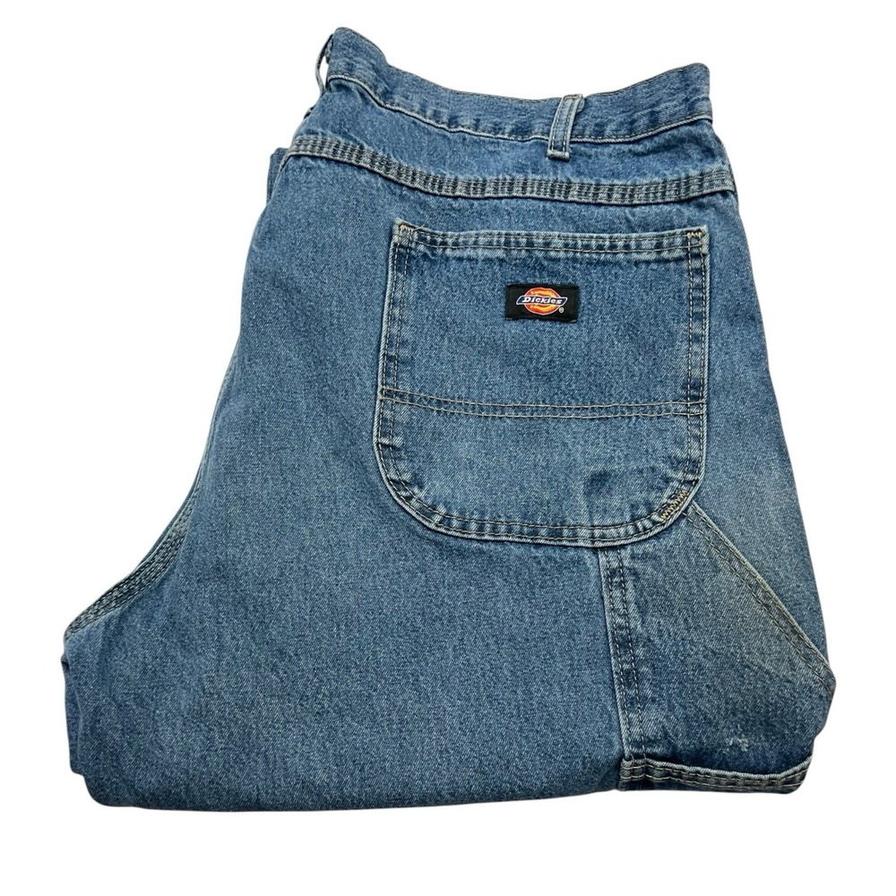 Vintage Dickies Jeans Men's 40x34 Blue Denim Straight Carpenter Workwear Baggy - Picture 7 of 8